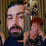 Collage of a bearded man speaking to the camera and a red-haired woman sitting beside him indoors, shown in several close-up frames.
