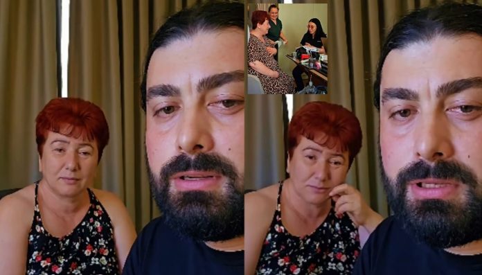 Collage of a bearded man speaking to the camera and a red-haired woman sitting beside him indoors, shown in several close-up frames.