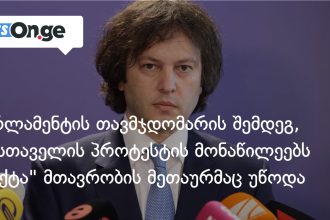 კობახიძემ პროტესტის მონაწილეები “სექტად” მოიხსენია — ხელისუფლების რიტორიკა იძენს ახალ ტონს — photo: on.ge