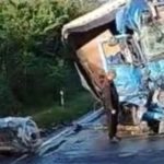 სამტრედიაში სამი სატვირთო მანქანა შეეჯახა ერთმანეთს — დაშავდა მძღოლი — photo: primetime.ge