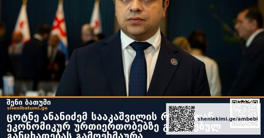 ცოტნე ანანიძემ სააკაშვილის რუსეთთან ეკონომიკურ ურთიერთობებზე გაკეთებულ განცხადებას გამოეხმაურა