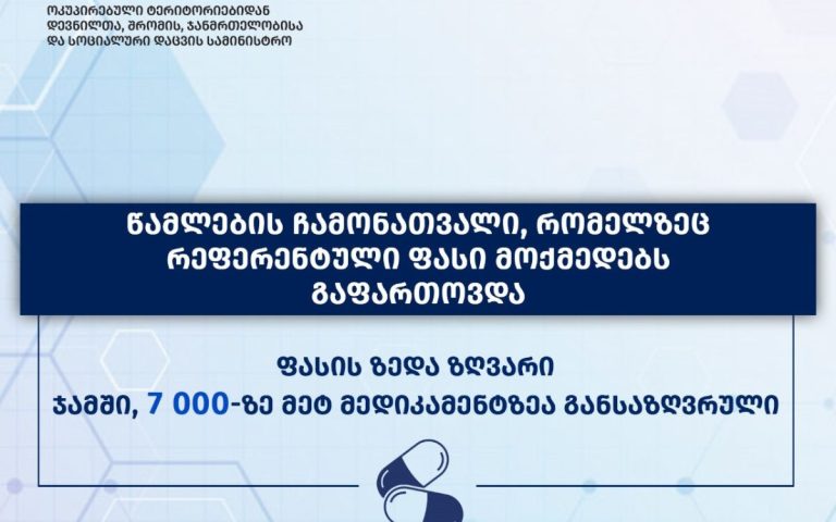 მედიკამენტების ჩამონათვალისა და მაქსიმალური ზღვრული ფასის შესახებ ინფორმაცია
