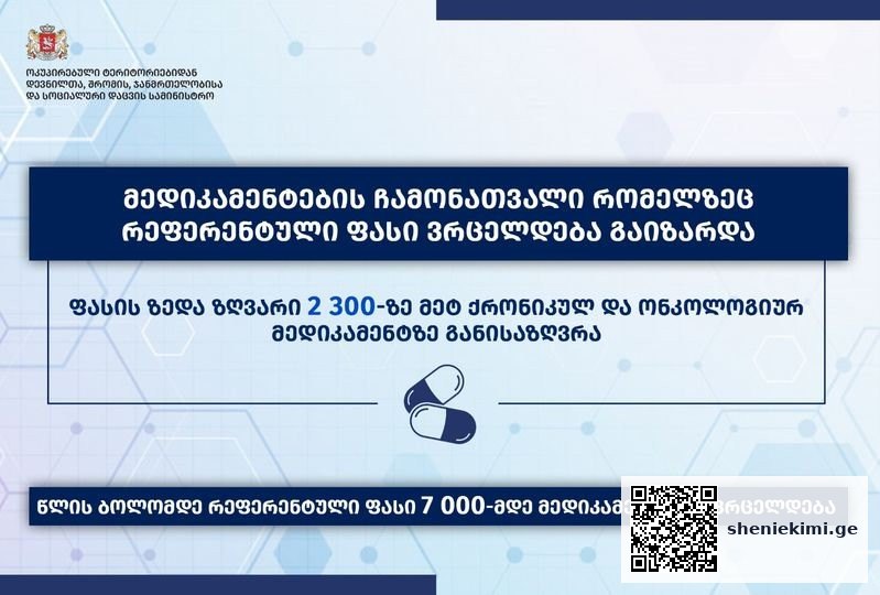 ფასდაკლებული მედიკამენტების რაოდენობა 2300-მდე გაიზარდა | sheniekimi.ge | შენი ექიმი
